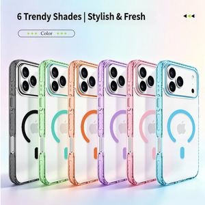 <span class=keywords><strong>Funda</strong></span> Magnética Moderna Minimalista con Borde Tintado para <span class=keywords><strong>iPhone</strong></span> 17, Protectora de Alta Transparencia, Serie Cristal Anti-Amarilleo - Product Image 1