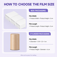 Film rétractable POF personnalisé OEM, perforé, imprimé, haute transparence, souple, écologique, pour coffrets cadeaux de soins de la peau, vente en gros