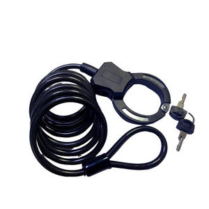Bloqueo de esposas de acero endurecido para E Scooter Bloqueo de llave de cadena de <span class=keywords><strong>cable</strong></span> duradero con función de seguridad Bloqueo de ciclo de aleación plegable para ciclismo - Product Image 1