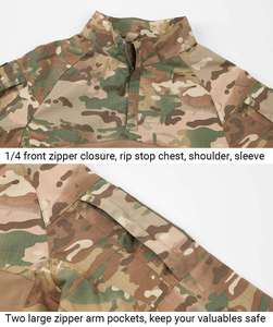 Camiseta Táctica de <span class=keywords><strong>Asalto</strong></span> para Hombre, Manga Larga, Corte Ajustado, Camuflaje, con Cierre - Product Image 3