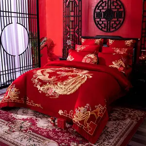 Caratteristiche cinesi lenzuolo all'ingrosso diretto in fabbrica Set biancheria da letto in cotone 100% Set biancheria da letto stampato Set copripiumino in cotone
