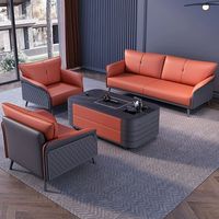 Ensemble de canapés inclinables de loisirs en cuir haut de gamme, design moderne, pour bureau, bon design, canapé 1+1+3