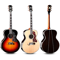 Guitare acoustique classique ASJ-200/250 avec incrustation de coquille d'ormeau Jumbo 42, en épicéa massif, palissandre massif, entièrement massif, polie, personnalisée