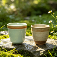 Tasse à thé en céramique faite à la main, style céladon, inspirée du Zen, résistante aux hautes températures, NEWELL, 0,6 kg, emballage en boîte, MOQ 200 pièces