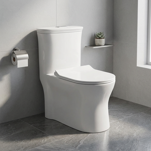 Armario de agua de una pieza sin montura de pared táctil de espalda completa cuadrada, inodoro de cerámica, lavado ciclónico para baño indio, Villa, uso al aire libre - Product Image 1