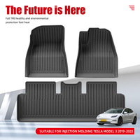 Nouveau tapis de sol de voiture imperméable et antidérapant en TPE pour Tesla MODEL 3 2019-2024, moulage par injection, NOIR, 3,5 mm d'épaisseur, ensemble complet, sur mesure