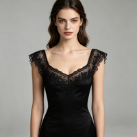 Dentelle en tulle de soie laiteuse creuse de 6 cm, broderie soluble dans l'eau noire et blanche, pour la confection de vêtements et la décoration de robes