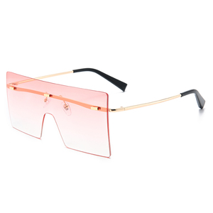 Latest Fashion One Piece Glasses Metal Temple Shades <b>Sunglasses</b> Ladies Women - Product Image 3