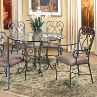 Table et chaises d'extérieur en métal antique contemporaines avec élégantes banquettes de patio pour l'utilisation dans la cour