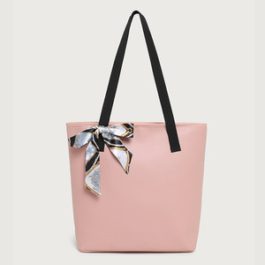 New Arrive Luxury Brand Designer Pu One-Shoulder <b>Tote</b> Bag <b>Zip</b> Large Capacity Scarf Decorated Trending Handbags for Tanjing - Product Image 2