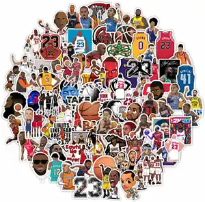 Wowei 100 조각 NBA 시리즈 조합 스티커 스타 코비 브라이언트 컬렉션 만화 낙서 농구 팀 스티커