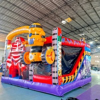 Château gonflable commercial compact avec toboggan pour événements et locations de fêtes pour enfants