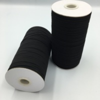 Bande plate élastique tricotée en caoutchouc, disponible en blanc et en noir, idéale pour le vêtement, vente en gros, 6mm