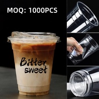 Gobelets jetables en plastique PET de 500/700 ml avec couvercles et pailles pour café glacé, bubble tea à emporter – Vente en gros usine