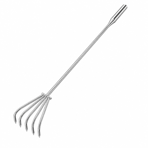 Râteau de jardin manuel en acier inoxydable avec manche métallique, 3/5/7 dents, cultivateur multi-longueurs, outil de jardinage <span class=keywords><strong>pour</strong></span> ferme, cour, plage et coquillages - Product Image 1