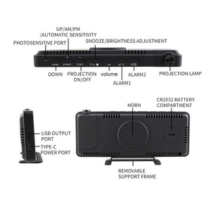 Miroir numérique LED Projection <span class=keywords><strong>Table</strong></span> horloge lit vibrateur secoueur <span class=keywords><strong>Vibration</strong></span> réveil avec <span class=keywords><strong>Vibration</strong></span> pour sourd audition dure - Product Image 5