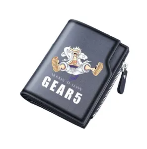 One Pieces Nick Luffy Coin Wallet Male student anime bag Short wallet three-fold card slot money clip card bag