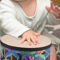 Drum Percussion Instrument 8-inch Floor Drum for Christmas Birthday Gift Bongo Floor Drums with 2 Mallets