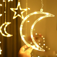 Girlande Lampe Ramada Dekoration LED Mond Stern Vorhang Fee String Licht Motel Zimmer Home Hochzeits feier Garten Store Fenster Markt