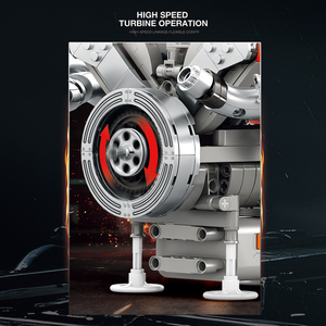 Reobrix 33015 Kit de blocs de construction bricolage modèle de moteur W16 avec moteur STEM modèle d'ingénierie mécanique technologie assemblage ornements - Product Image 5