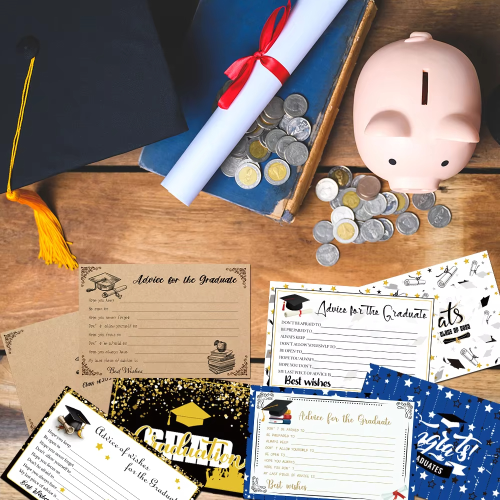 2025 Graduation Party Decorations - 8pcs Advice & Wish Cards