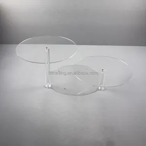 Bộ Bàn Tráng Miệng Bằng Nhựa Acrylic Hình Tròn Giá Trưng Bày Đồ Ăn Nhẹ Bánh Tự Chọn Giá Để Bánh Trà Buổi Tối 3 Tầng Quầy Trưng Bày Bánh