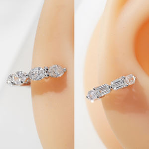 Pendientes de Clip y Aro Unisex de Moda Starsgem, Oro Sólido de 10K con Diamante Cultivado en Laboratorio, 0.7ct 1.0ct - Product Image 2