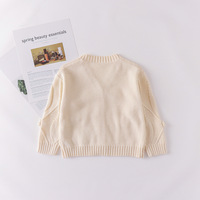 Herbst-Design Kleine Mädchen Einfarbige Beige Strickjacke Säugling Kleinkind Gestrickte Blumen-Kleidung Kleinkind-Pullover für Kinder