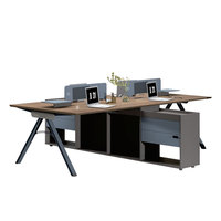 Poste de travail modulaire en L pour 2 personnes Liyu – Mobilier de bureau, bureaux cloisonnés, postes de travail avec cloisons