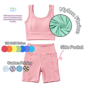 Conjunto <span class=keywords><strong>de</strong></span> 2 piezas: Top corto y pantalón corto <span class=keywords><strong>de</strong></span> cintura alta <span class=keywords><strong>para</strong></span> gimnasio, yoga, deporte, ropa deportiva <span class=keywords><strong>para</strong></span> niñas, conjunto <span class=keywords><strong>de</strong></span> yoga, pantalón corto <span class=keywords><strong>de</strong></span> ciclista <span class=keywords><strong>para</strong></span> niños, conjuntos deportivos. - Product Image 4