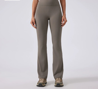 Leggings pour femmes taille haute, effet push-up, sans couture avant, coupe ajustée, jambe large, pour yoga et sport