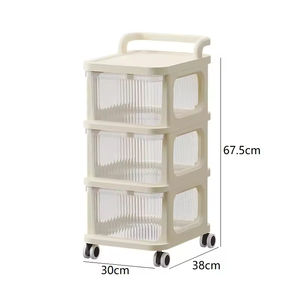 उच्च गुणवत्ता वाली रसोई मंजिल कार्ट भंडारण शेल्फ शेल्फ बाथरूम बहु-परत मोबाइल भंडारण शेल्फ - Product Image 5