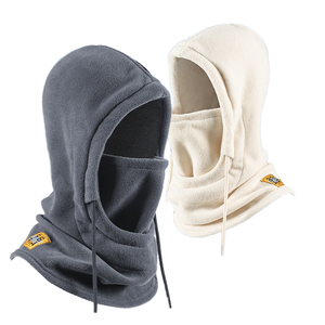 Pasamontañas de Forro Polar, Máscara Facial Térmica Aislante para Deportes de Invierno al Aire Libre, Unisex, Talla Única, Color Gris Crema - Product Image 1