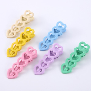 Pince à cheveux en forme de cœur, 6 cm, design à 5 cœurs, pince BB pour filles, épingle à cheveux pour enfants, usage quotidien - Product Image 3