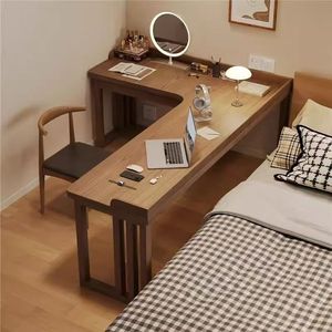 L Shaped Solid Wood <b>Desk</b> Computer <b>Desk</b> Home Bedroom <b>Study</b> <b>Desk</b> For Student And Children With Storage Drawers - Product Image 2