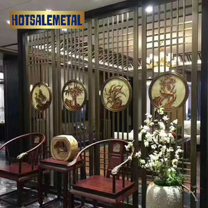 Paravent décoratif moderne en acier inoxydable doré sur mesure, séparateur de pièce pour salon et chambre, fabriqué à Foshan. - Product Image 6