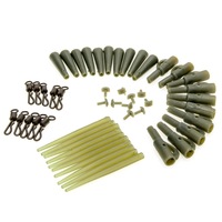 Tube de pêche à la carpe anti-emmêlement de style européen transfrontalier, lot de 50 pièces, pointe souple verte