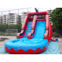 Tobogán inflable pirata portátil de 17 'de altura, tobogán húmedo y seco para niños, fiestas al aire libre, eventos de fábrica de inflables de China