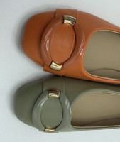 Ballerines pas chères pour femmes, chaussures d'été et d'automne/printemps, dessus en tissu de coton, semelle intermédiaire en PU, fermeture à bouton, confortables, légères et souples