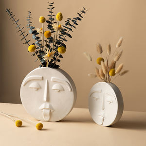 <span class=keywords><strong>Vaso</strong></span> di lusso per la casa in ceramica <span class=keywords><strong>con</strong></span> Design floreale bianco unico <span class=keywords><strong>con</strong></span> <span class=keywords><strong>volto</strong></span> umano elegante <span class=keywords><strong>vaso</strong></span> di nozze per i fiori - Product Image 3