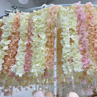 GNW Guirlande de glycine artificielle carrée de haute qualité en tissu de soie, pour décoration de plafond et toile de fond de mariage, avec support