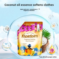 Lessive liquide parfumée longue durée de haute qualité, à base d'huile de coco naturelle, en sac de 2 kg