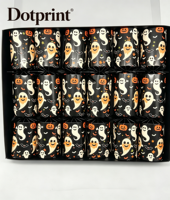 Boîte cadeau de crackers de Noël fantômes, citrouilles et chauves-souris sur base noire, 6 bonbons mignons à double usage pour Halloween et Noël