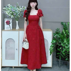 <span class=keywords><strong>Robe</strong></span> longue élégante et sexy pour femmes, à manches courtes, alliant parfaitement élégance, confort, décontracté et formel pour diverses occasions, en soie maxi - Product Image 4