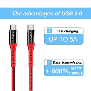 Fábrica PD100W 5A <span class=keywords><strong>Datos</strong></span> de carga rápida Tipo C 3,0 5Gbps Cables Cable de E-mark Cable USB C a C para computadora portátil Teléfono móvil - Product Image 5