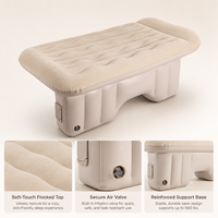 Matelas pneumatique de voiture avec surface en PVC floqué et support pour les pieds, lit de voyage portable pour siège arrière avec pompe 12V pour marque privée
