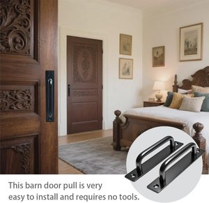 Poignée de porte de grange de 5,8 pouces, poignée de porte de qualité supérieure, robuste, noire, poignées de porte coulissantes <span class=keywords><strong>pour</strong></span> armoire de cuisine, salle de bain, placard - Product Image 6