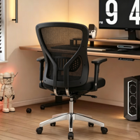 Silla de Oficina Chairmate Negra de Cuero PU, Silla Giratoria Ergonómica Ejecutiva para Conferencias
