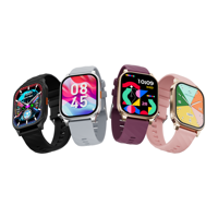 Montre connectée carrée ultra-fine AMOLED, surveillance de la santé sportive, rappels d'appels, ultra-longue autonomie, Android sans fil, bracelet en gel de silice