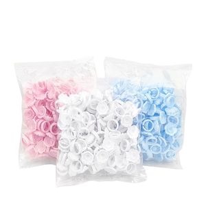 แหวนกาวต่อขนตา รูปดอกไม้ 100 ชิ้น ที่วางนิ้วมือสำหรับต่อขนตา - Product Image 6